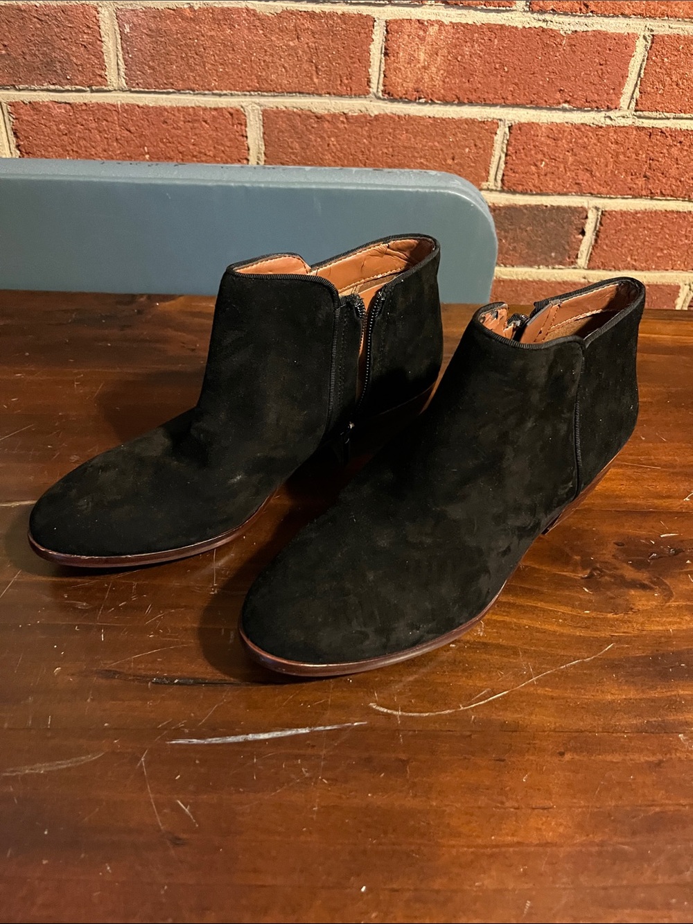 Sam Edelman Black Suede Ankle Booties with Side Zip